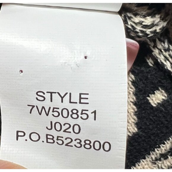 Lucky Brand Women Black / Beige Waterfall Wrap Open Cardigan Sweater Size Large - Picture 12 of 13